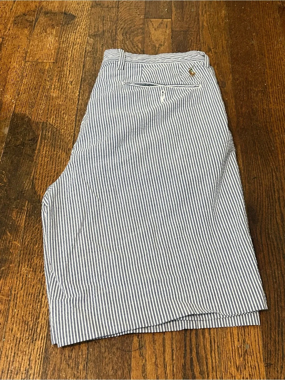 Polo by Ralph Lauren Navy and White Striped Flat Front Men’s Shorts